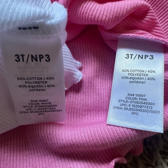 NWT *Set of 2* Girls Garanimals Tank Tops; Pink/White; Size 3T - Picture 7 of 8